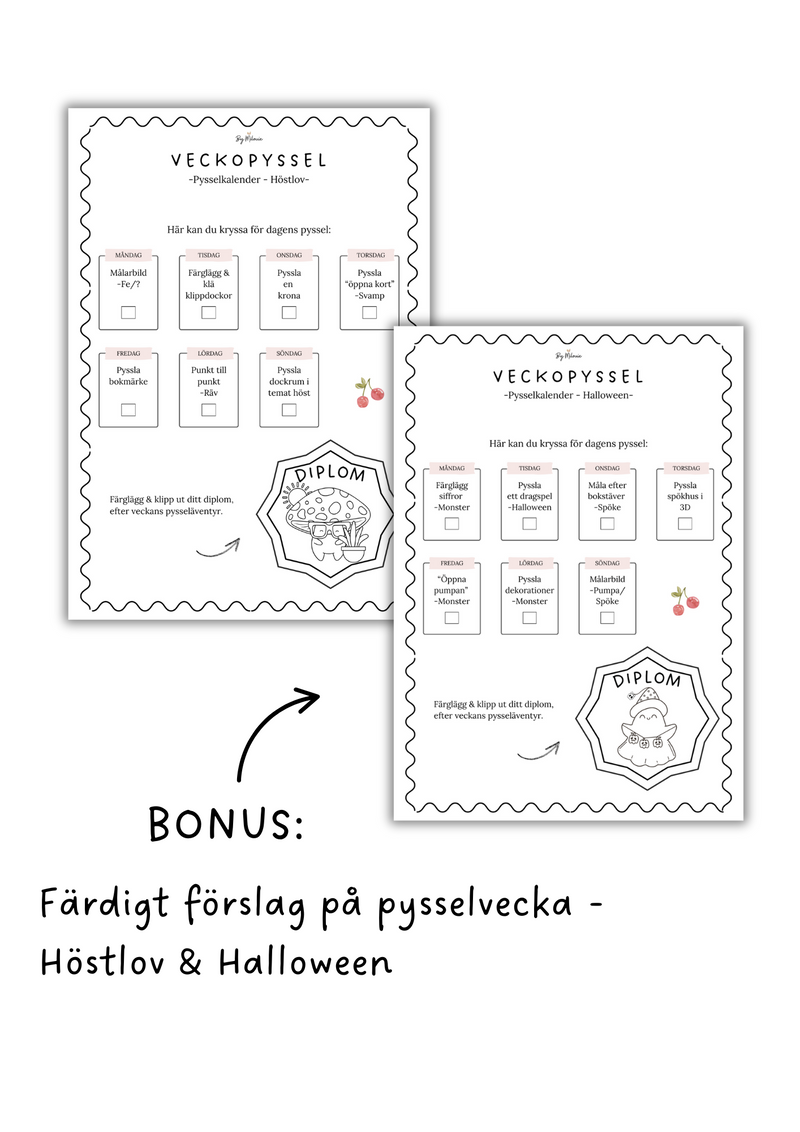 Höst och halloweenpyssel - Måla, klipp & klistra (PDF)