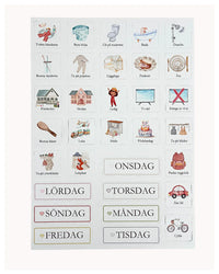 Dagsschema med bildstöd för barn i magnet (Kanin)