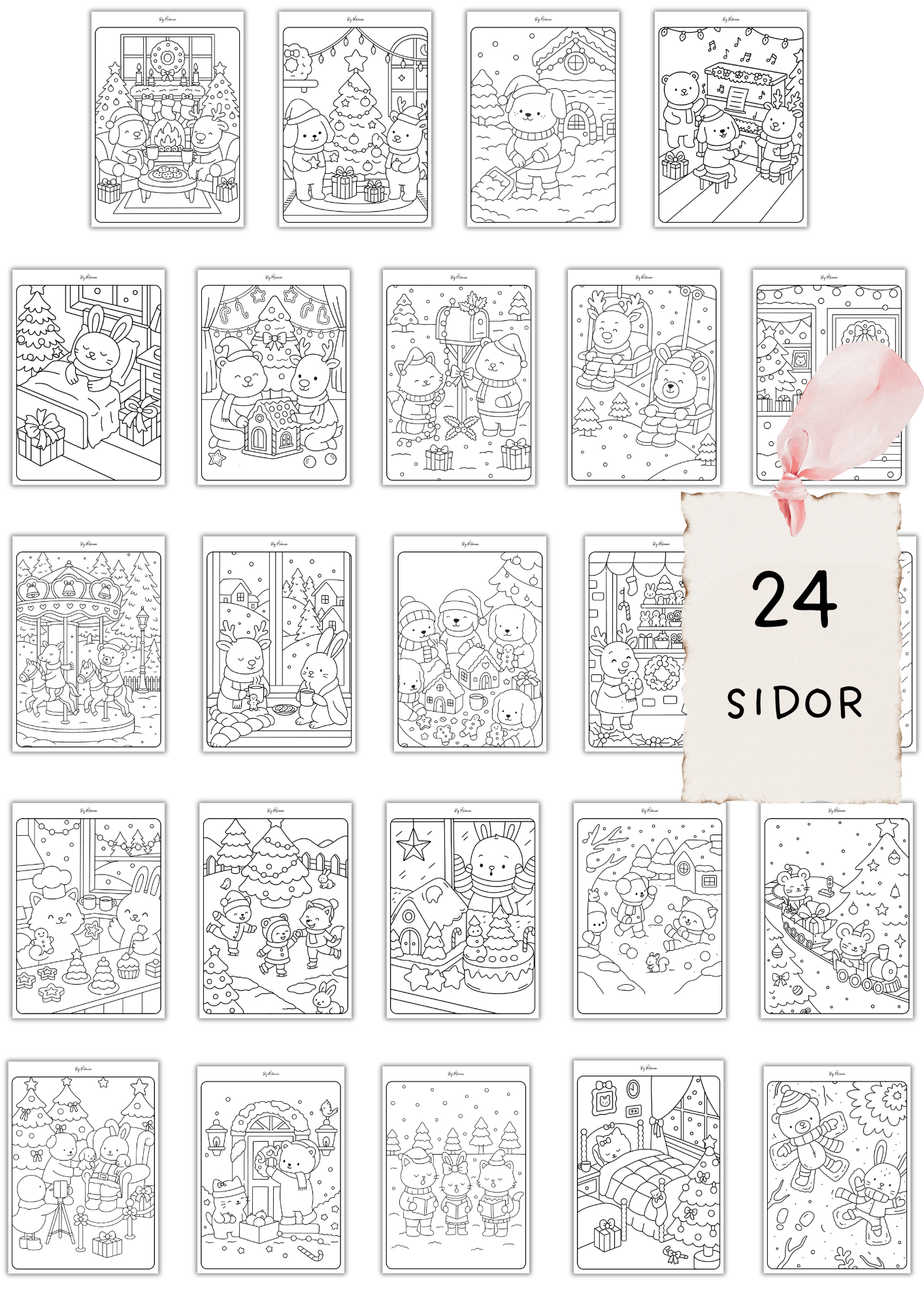 Julkalender Målarbilder - Cozy Coloring (PDF)