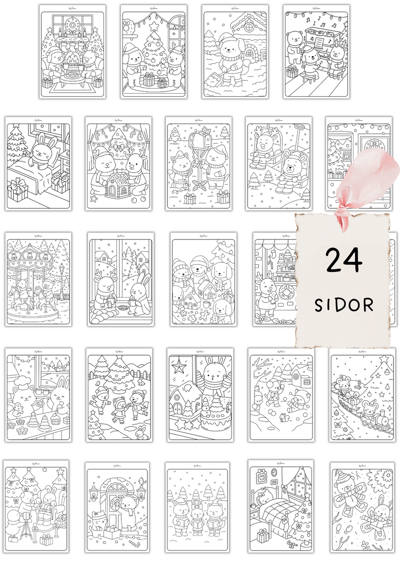 Julkalender Målarbilder - Cozy Coloring (PDF)
